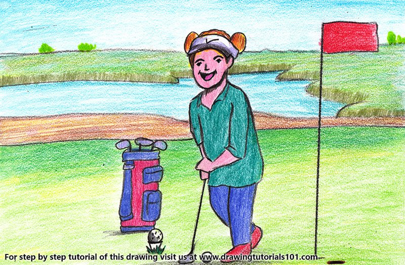 800x524 golf player - Golf Course Drawing