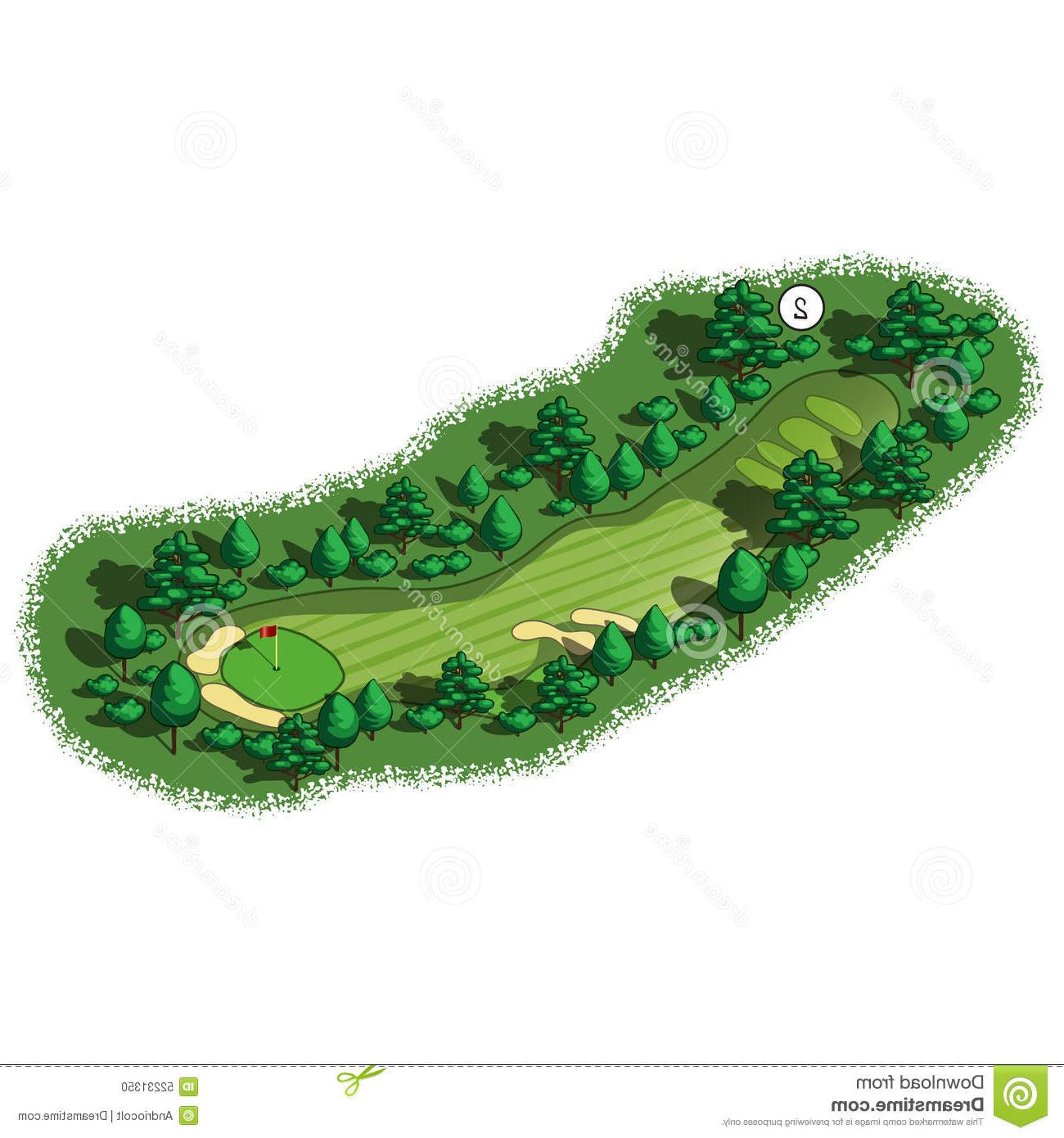 1300x1390 best hd vector golf course hole aerial isometric view layout trees - Golf Course Drawing