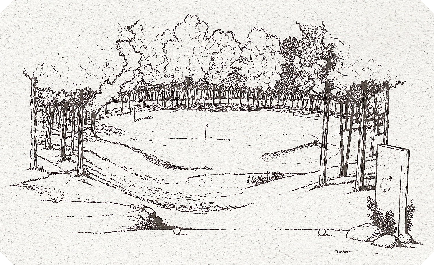 Golf Course Drawing at PaintingValley.com | Explore collection of Golf