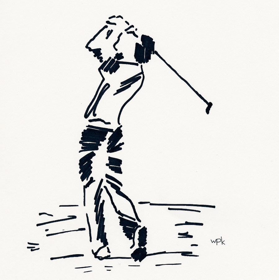 899x900 Golf I Drawing - Golf Drawings