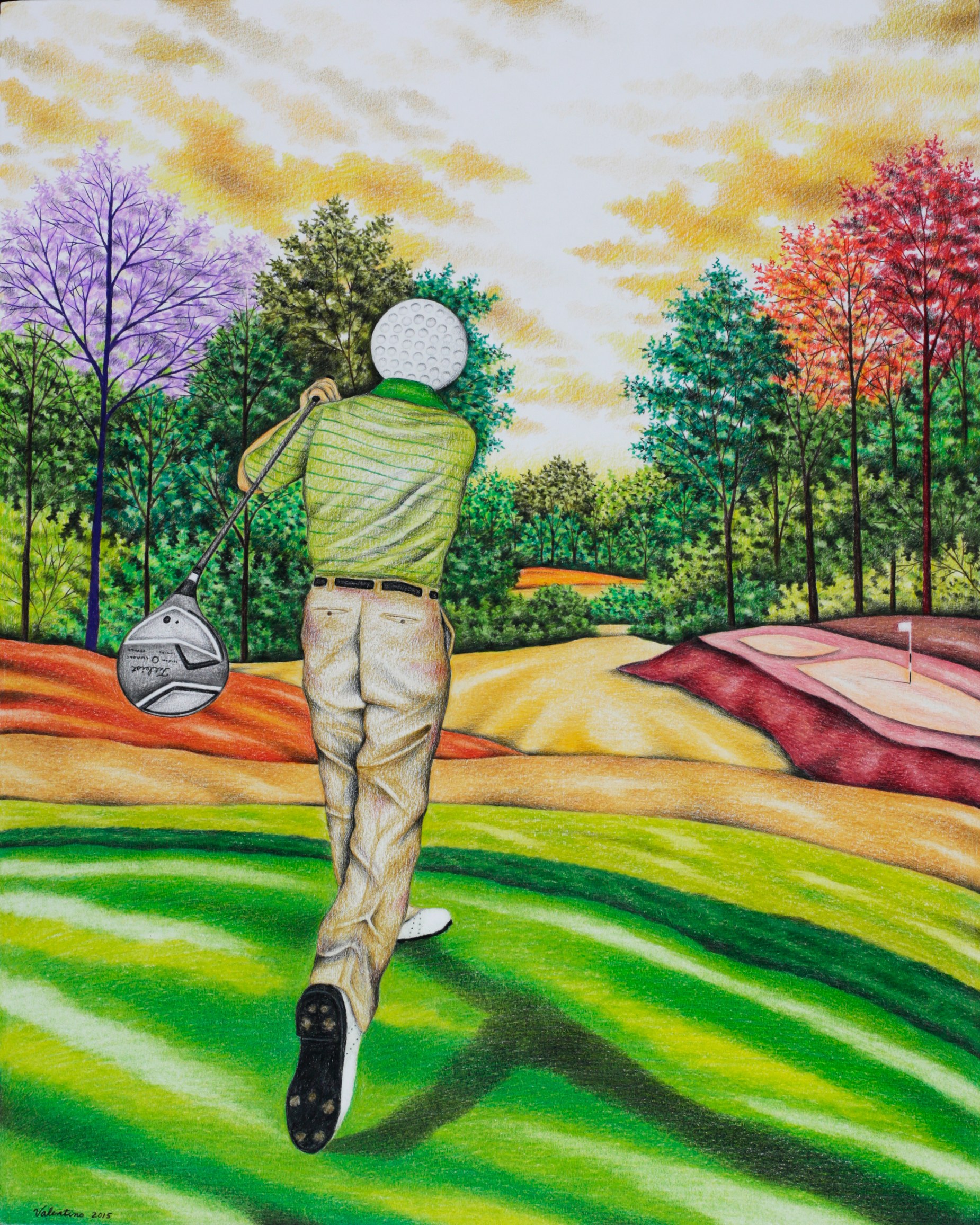 1850x2312 valentino dixon's surreal golf drawings - Golf Drawings
