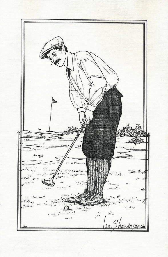 588x900 vintage golfer drawing ira shander's art and photography golf - Golf Drawings