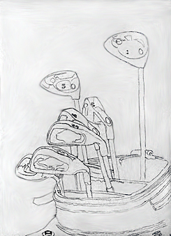 245x339 Carbon Pencil, Charcoal And Graphite Art Lesson - Golf Drawings