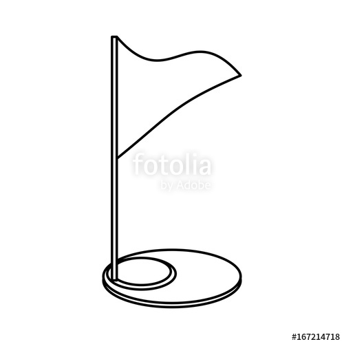 500x500 golf flag and hole stock image and royalty free vector - Golf Flag Drawing