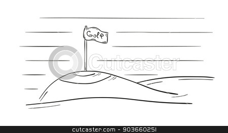 450x263 sketch of the golf flag stock vector - Golf Flag Drawing