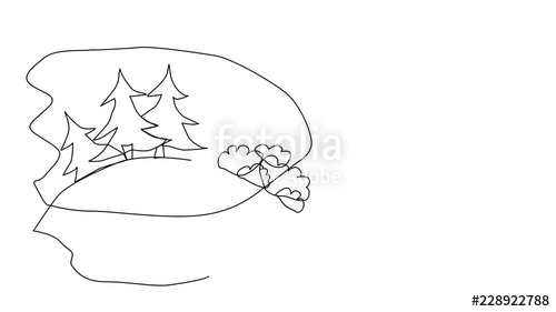 500x281 animated sketch vector self drawing doodle golf course green hole - Golf Flag Drawing