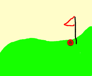 300x250 bloody golf flag marks the hole drawing - Golf Flag Drawing