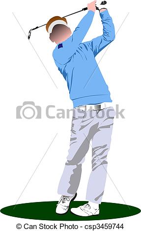 287x470 Golf Players Vector Illustration - Golf Player Drawing