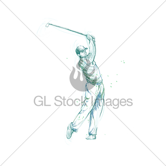325x325 Hand Drawing Golf Player Gl Stock Images - Golf Player Drawing