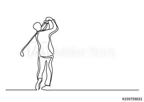 500x354 Golf Player - Golf Player Drawing