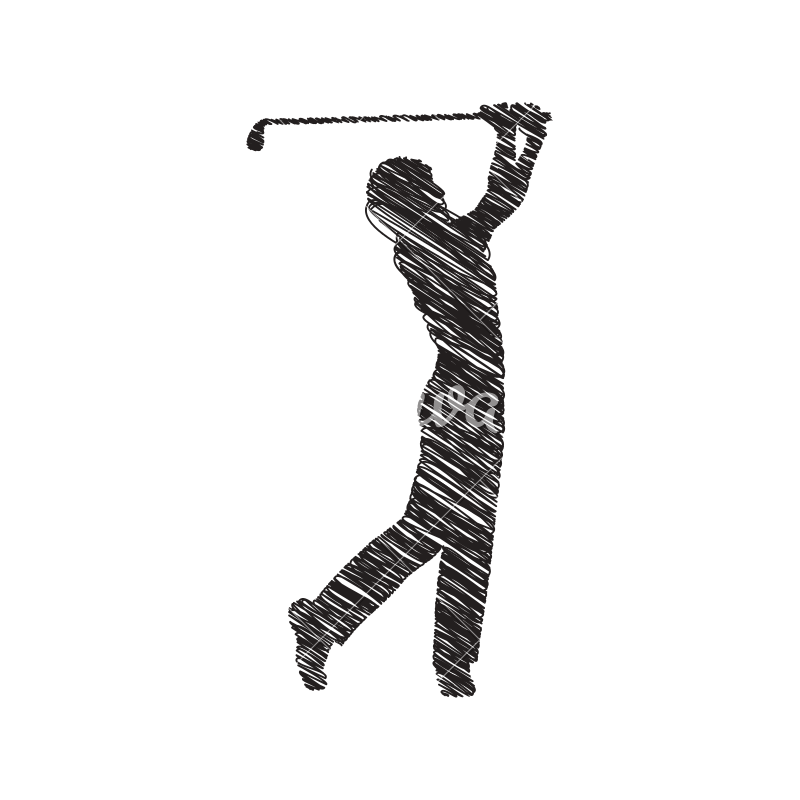 800x800 Drawing Golfer Man Player Icon - Golf Player Drawing
