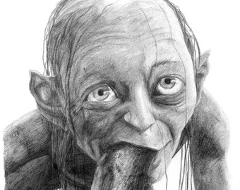 340x270 Gollum Drawing Etsy - Gollum Drawing