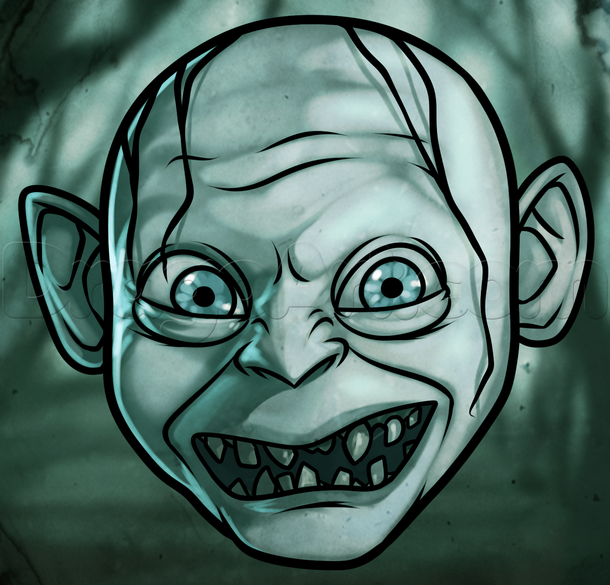 1248x1197 How To Draw Gollum Easy, Step - Gollum Drawing