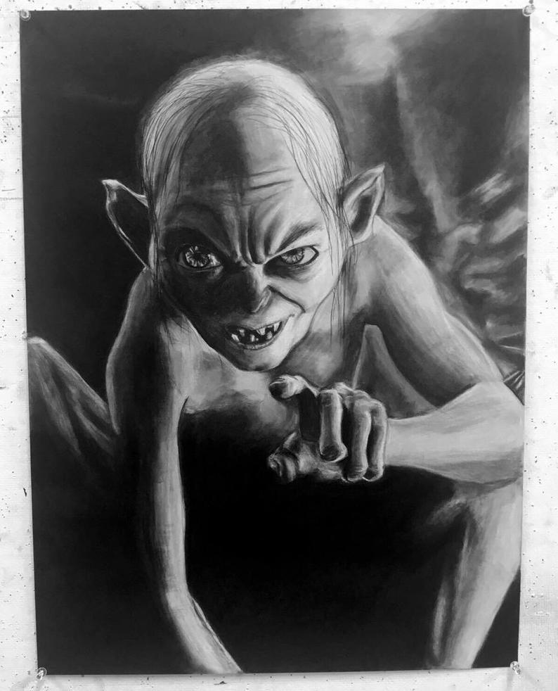 794x982 Original Gollum Drawing Etsy - Gollum Drawing
