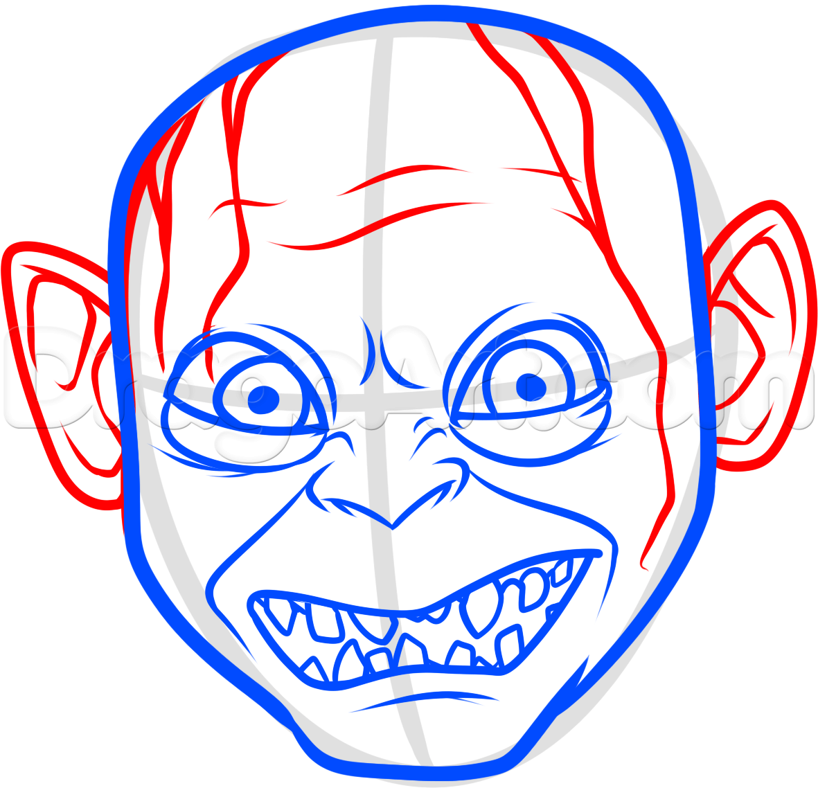 1181x1138 How To Draw Gollum Easy Step Drawing In Drawings - Gollum Drawing