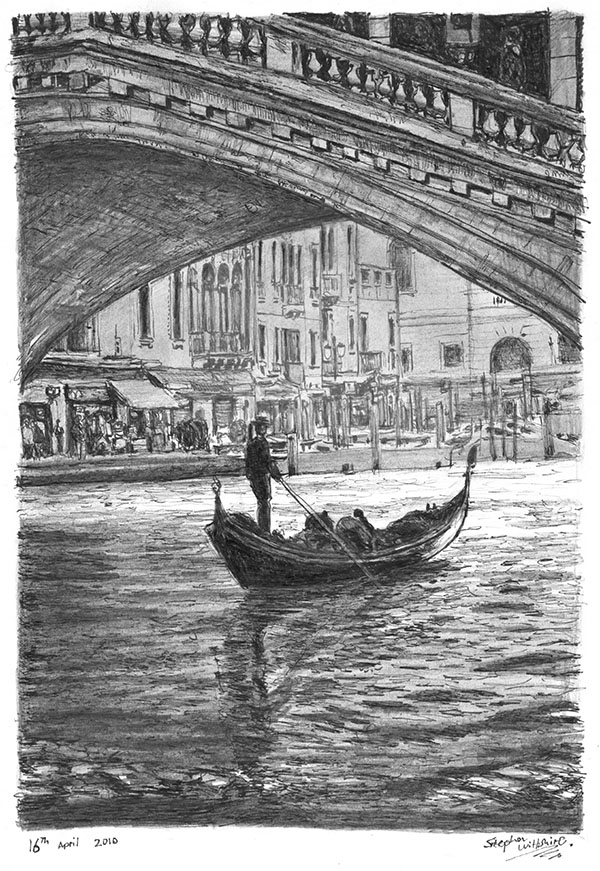 600x871 gondola in the shade - Gondola Drawing