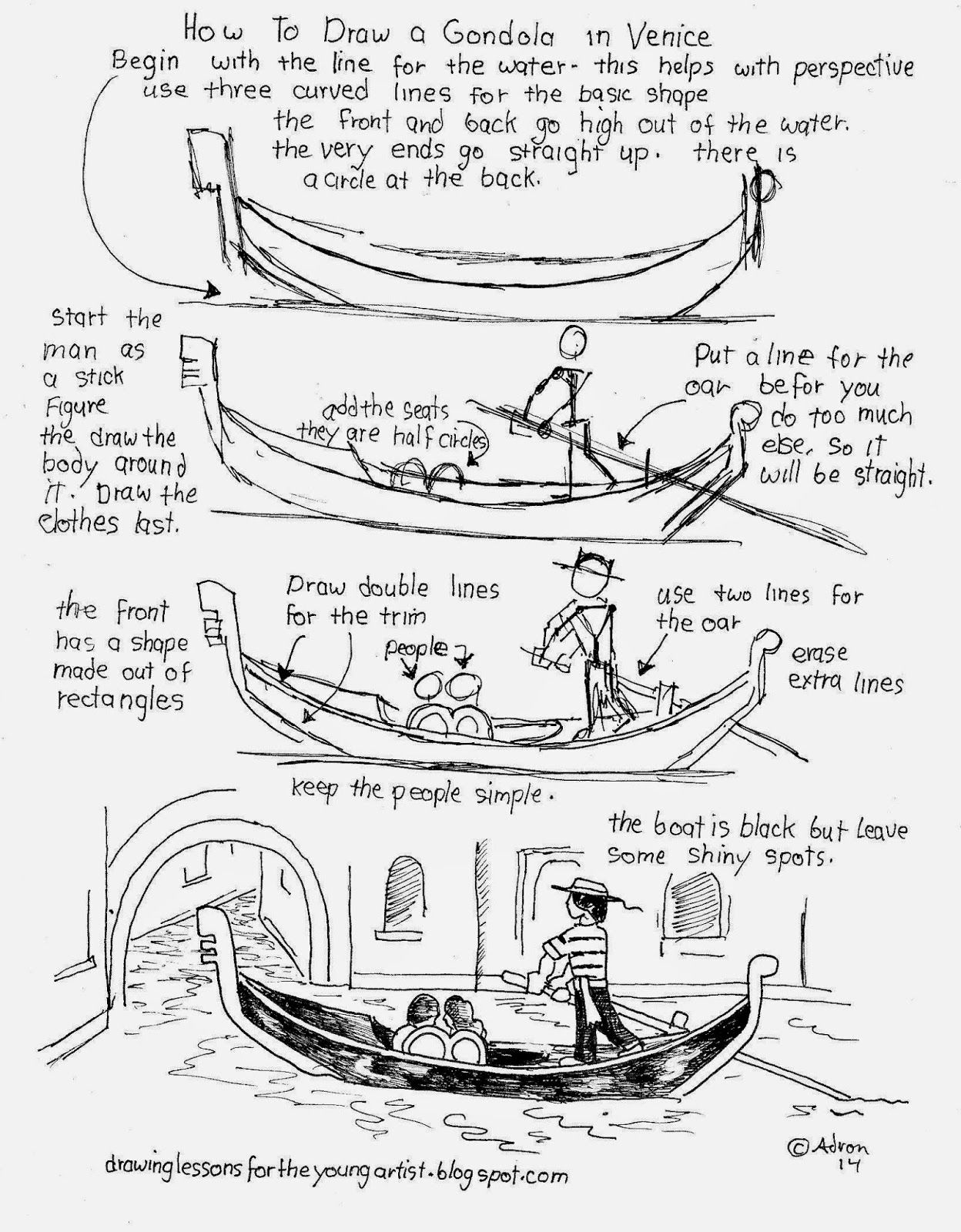 1248x1600 how to draw worksheets for the young artist how to draw a gondola - Gondola Drawing