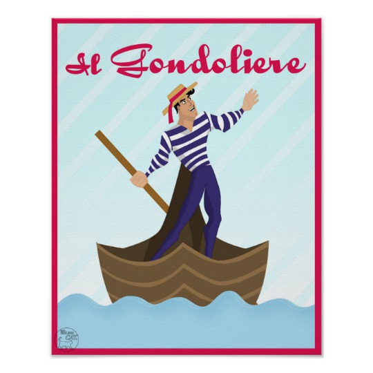 540x540 il gondoliere venice italian gondola man drawing poster - Gondola Drawing