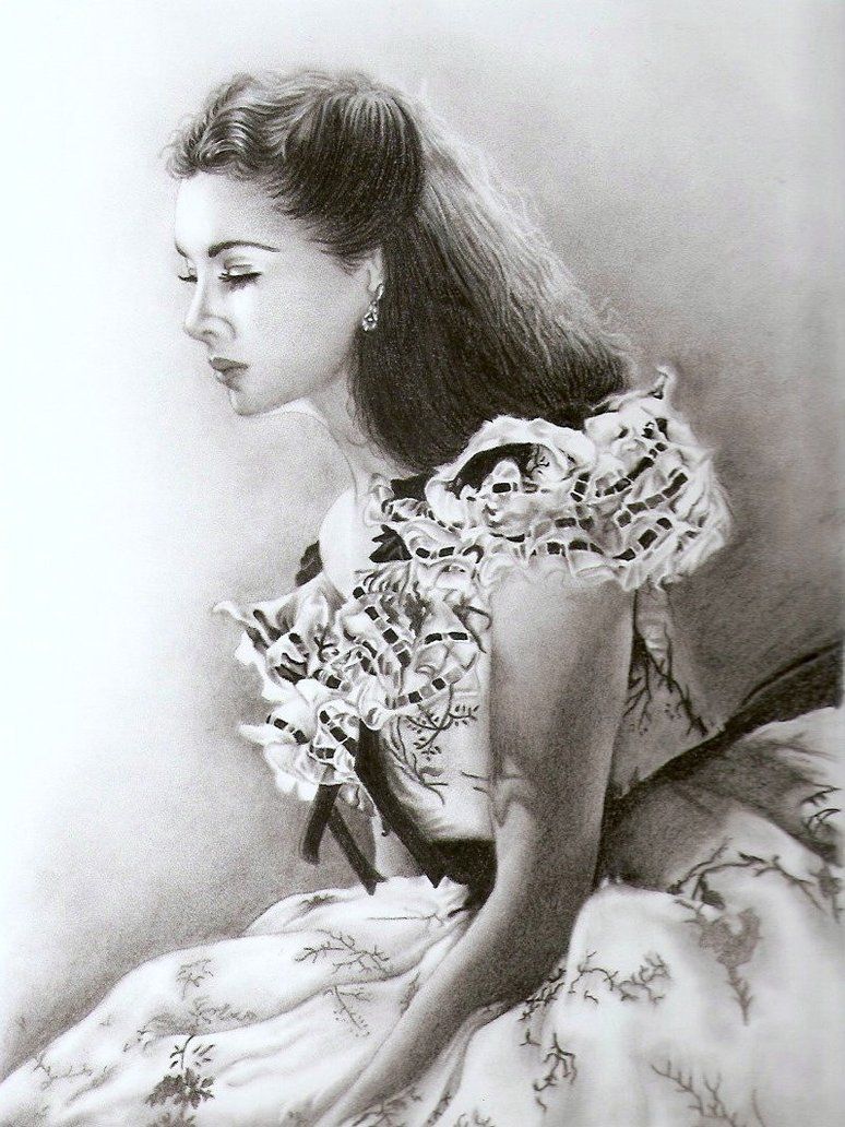 774x1032 pencil sketch of scarlett o'hara from 'gone with the wind' - Gone With The Wind Drawing