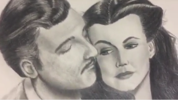 593x334 progress on my gone with the wind drawing art - Gone With The Wind Drawing
