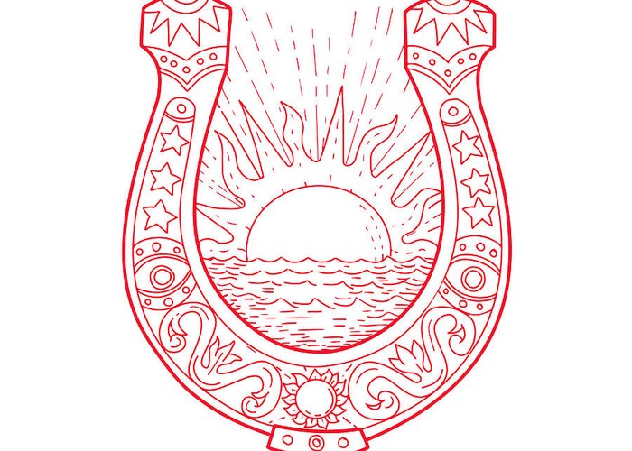 700x500 good luck horseshoe sun sea drawing greeting card for sale - Good Luck Drawing