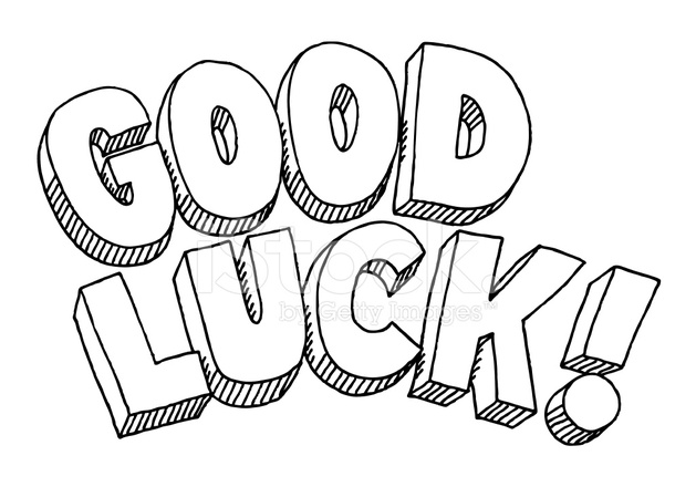 629x440 good luck text drawing stock vector - Good Luck Drawing