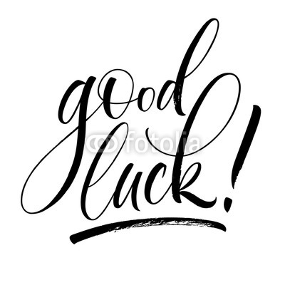 400x400 good luck lettering handwritten modern calligraphy, brush painted - Good Luck Drawing