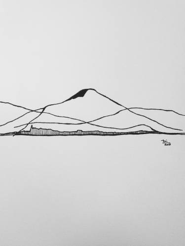375x498 Good Morning, Mountains! Drawing - Good Morning Drawing