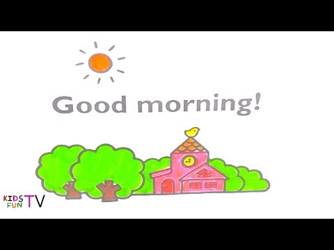 480x360 Coloring Pages How To Color Good Morning Drawing For Kids Fun - Good Morning Drawing