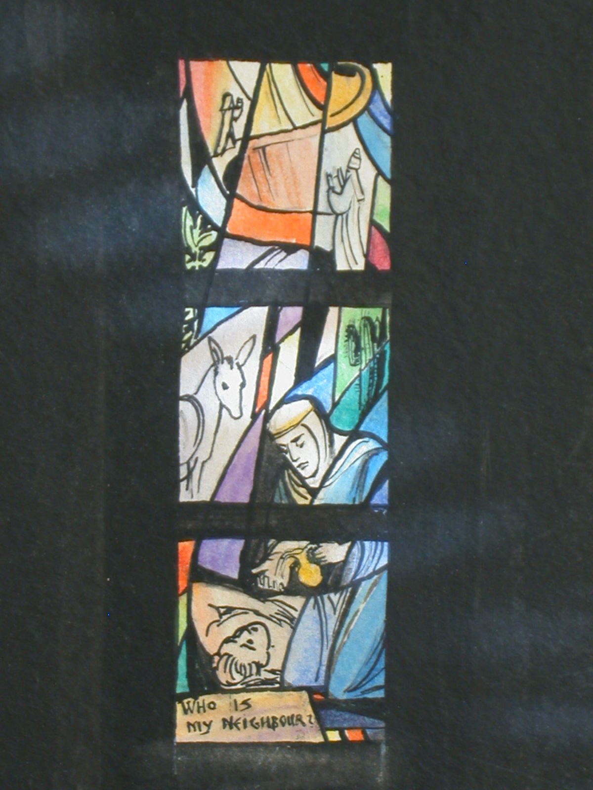 1200x1600 Design Drawing For Stained Glass Window Who Is My Neighbour - Good Samaritan Drawing