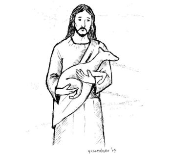 350x314 Good Shepherd Sunday - Good Shepherd Drawing