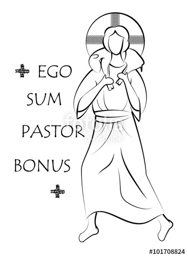 367x500 Jesus Christ The Good Shepherd Vector Drawing Stock Image - Good Shepherd Drawing