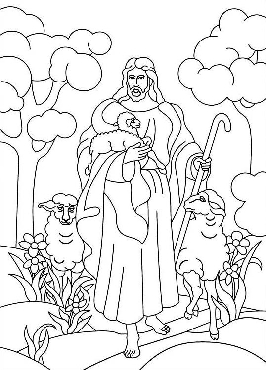538x749 Free Coloring Pages Of Jesus The Good Shepherd Great Free - Good Shepherd Drawing