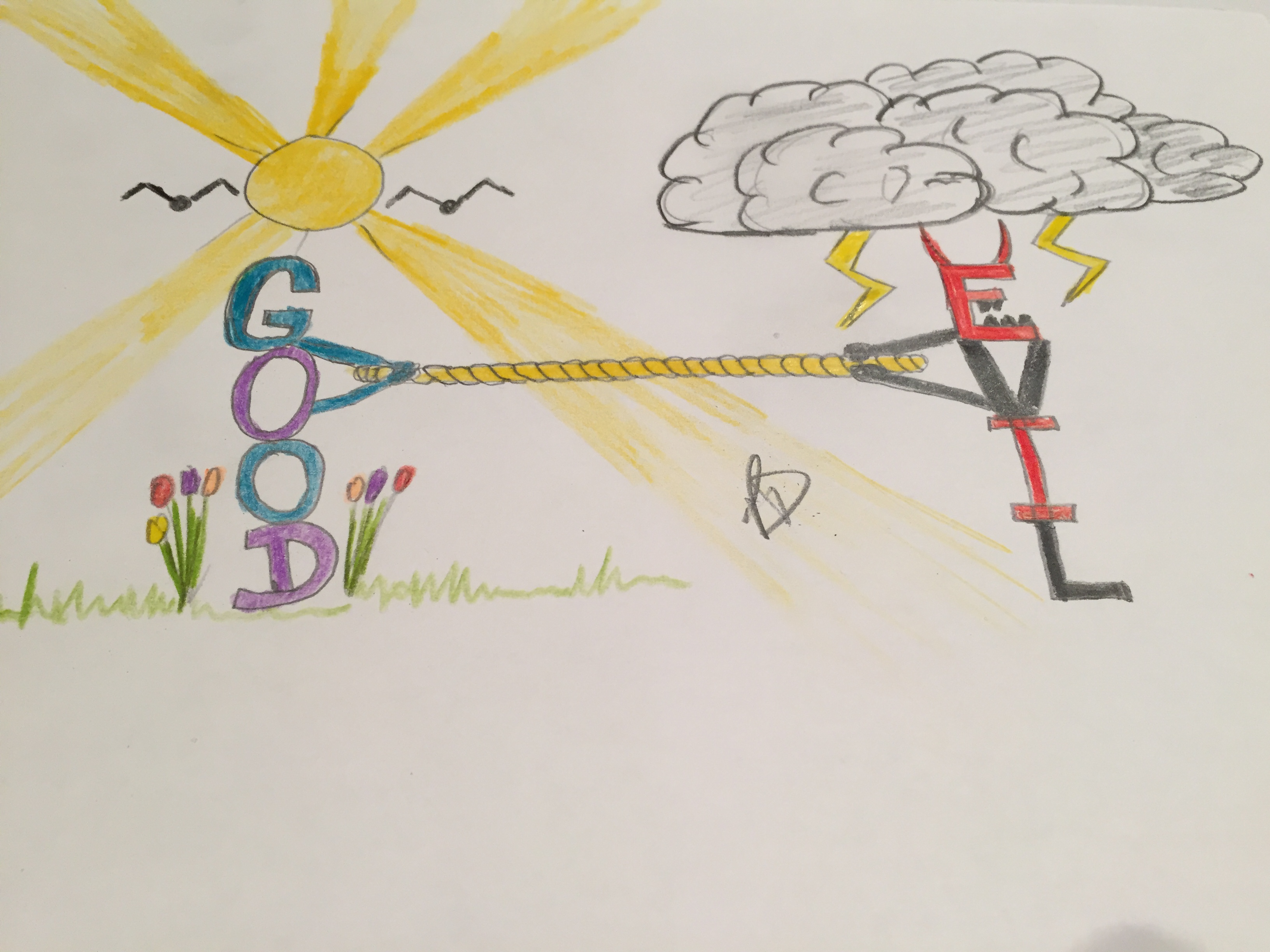 3264x2448 Good Vs Evil, A Question Of Perspective Philip Dodson - Good Vs Evil Drawing