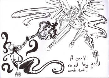 348x250 Good Vs Evil - Good Vs Evil Drawing
