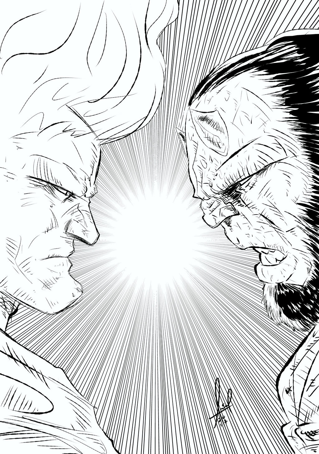 1024x1456 Artstation - Good Vs Evil Drawing