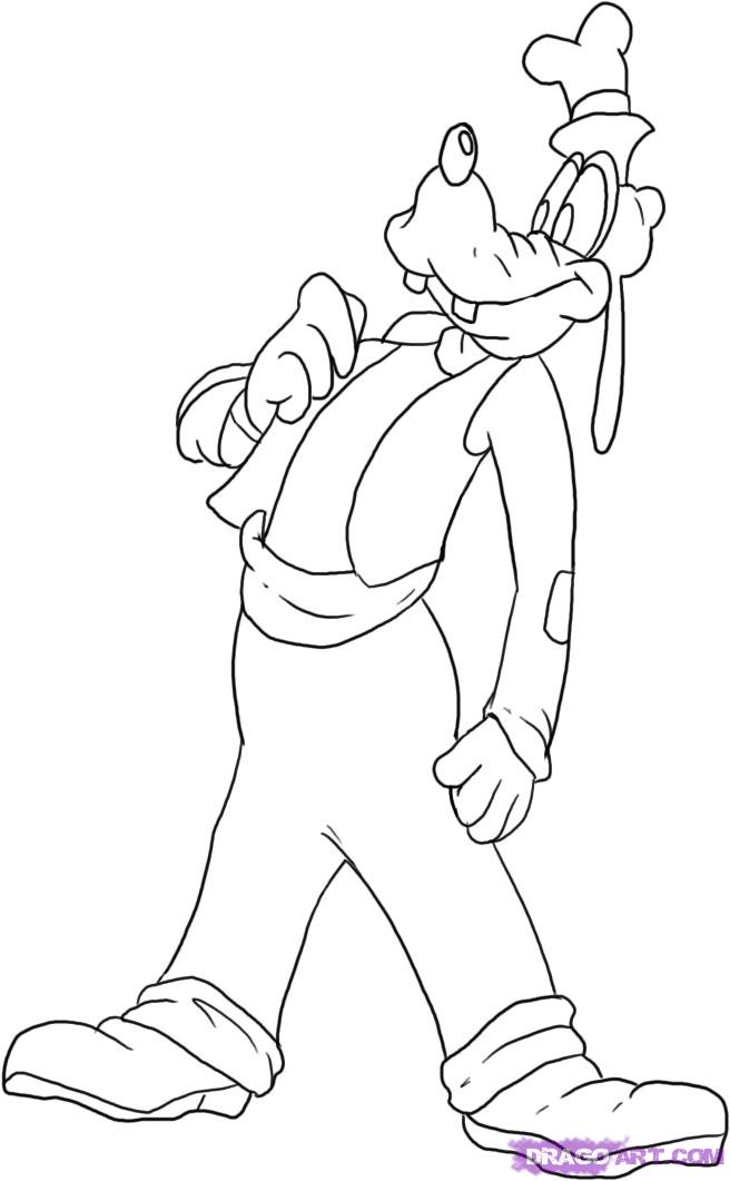 656x1061 how to draw goofy, step - Goofy Cartoon Drawing