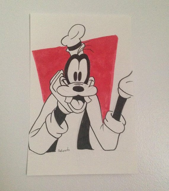 570x646 Disney Classics Goofy Drawing One Of A Kind Character Sketches Etsy - Goofy Drawing