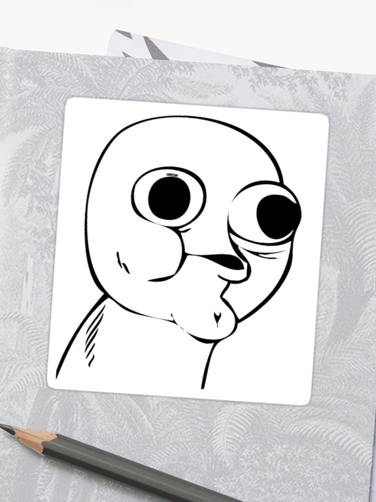 750x1000 Goofy Face Drawing Sticker - Goofy Face Drawing