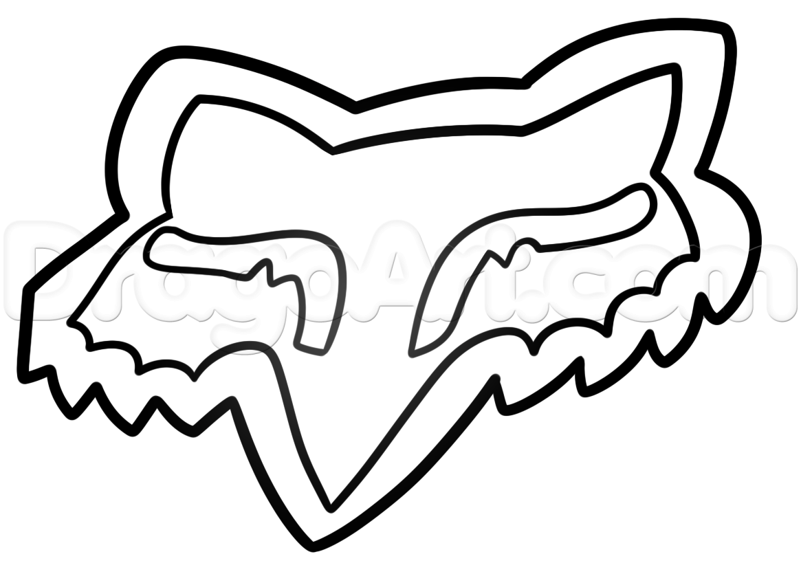 1165x835 How To Draw Fox Head Logo, Fox Racing, Step - Google Drawings Logo