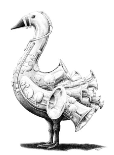 375x509 goose drawing - Goose Drawing