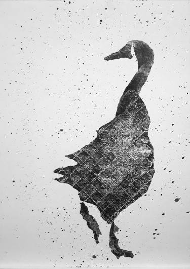 375x531 wet goose drawing - Goose Drawing