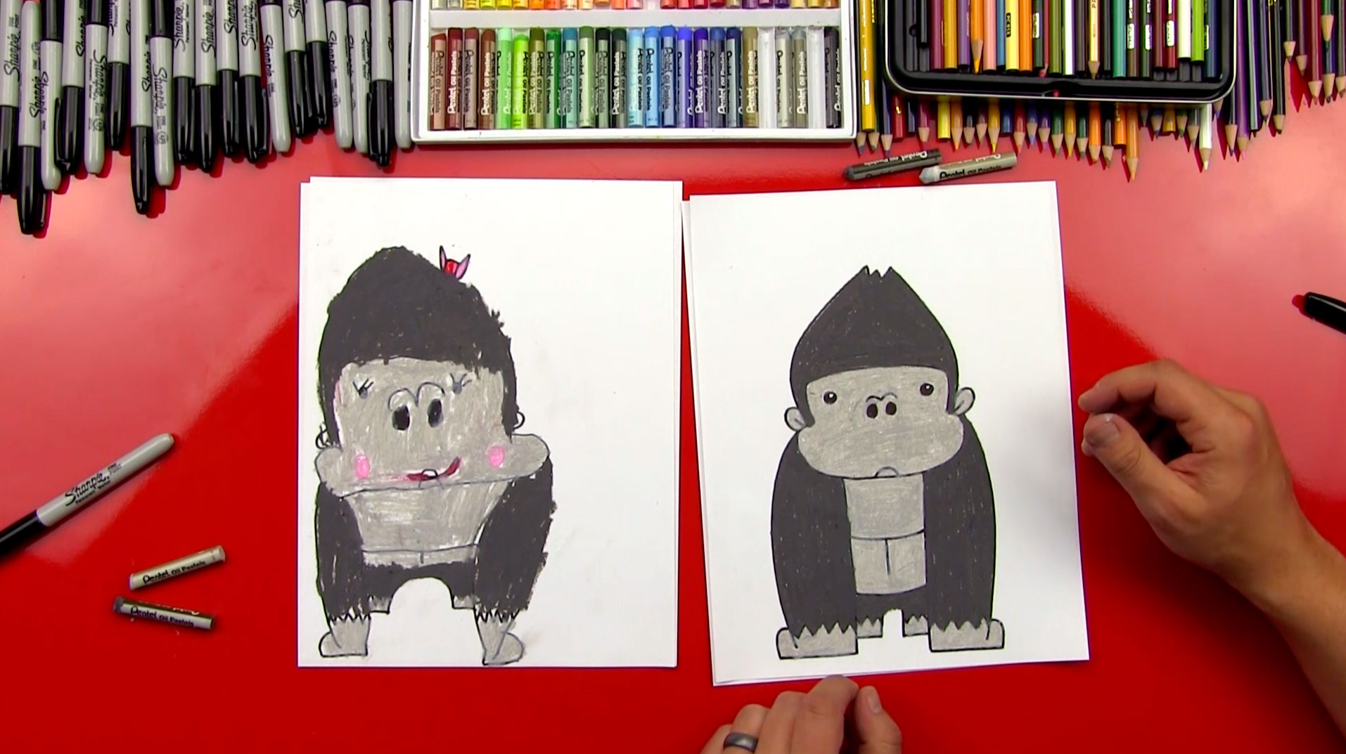 1914x1073 How To Draw A Cartoon Gorilla - Gorilla Cartoon Drawing