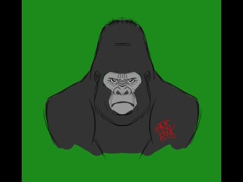 480x360 How To Draw A Cartoon Gorilla - Gorilla Cartoon Drawing
