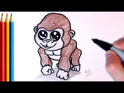 480x360 How To Draw Gorilla - Gorilla Cartoon Drawing