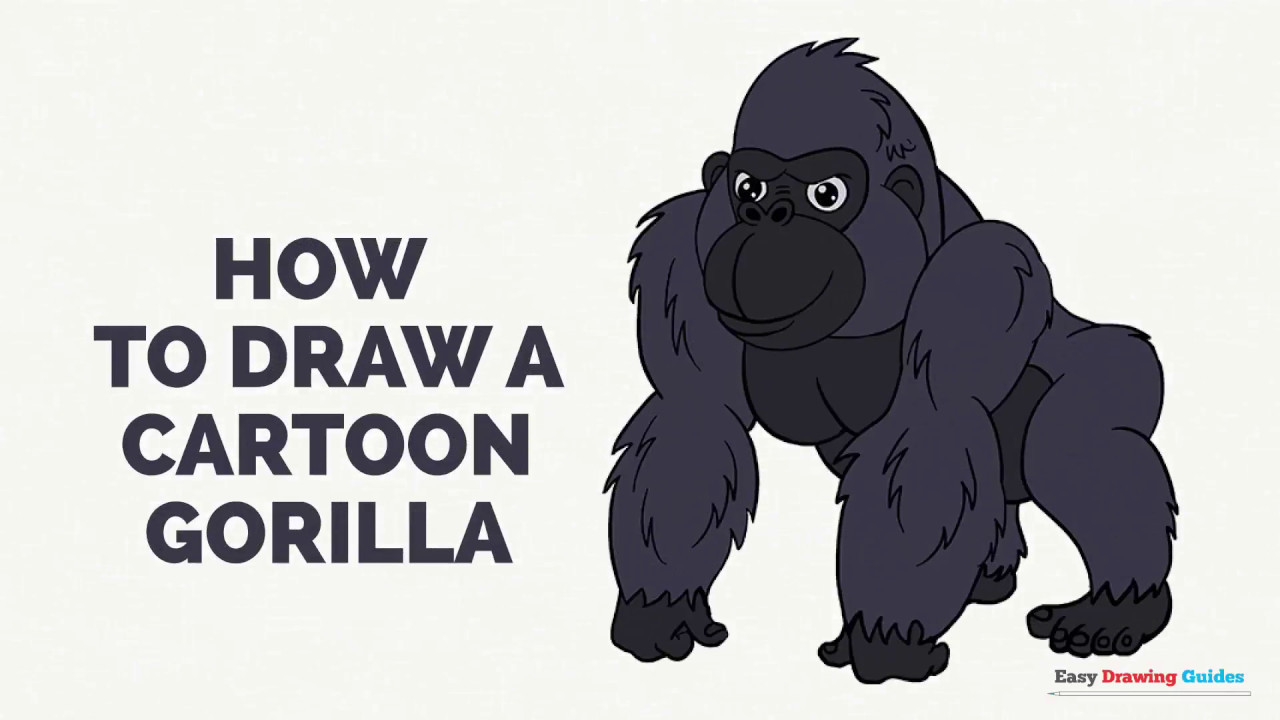 1280x720 How To Draw A Cartoon Gorilla In A Few Easy Steps Drawing - Gorilla Cartoon Drawing