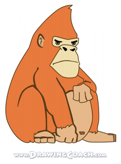 250x338 How To Draw A Cartoon Gorilla Final Doodles Drawings, Cartoon - Gorilla Cartoon Drawing