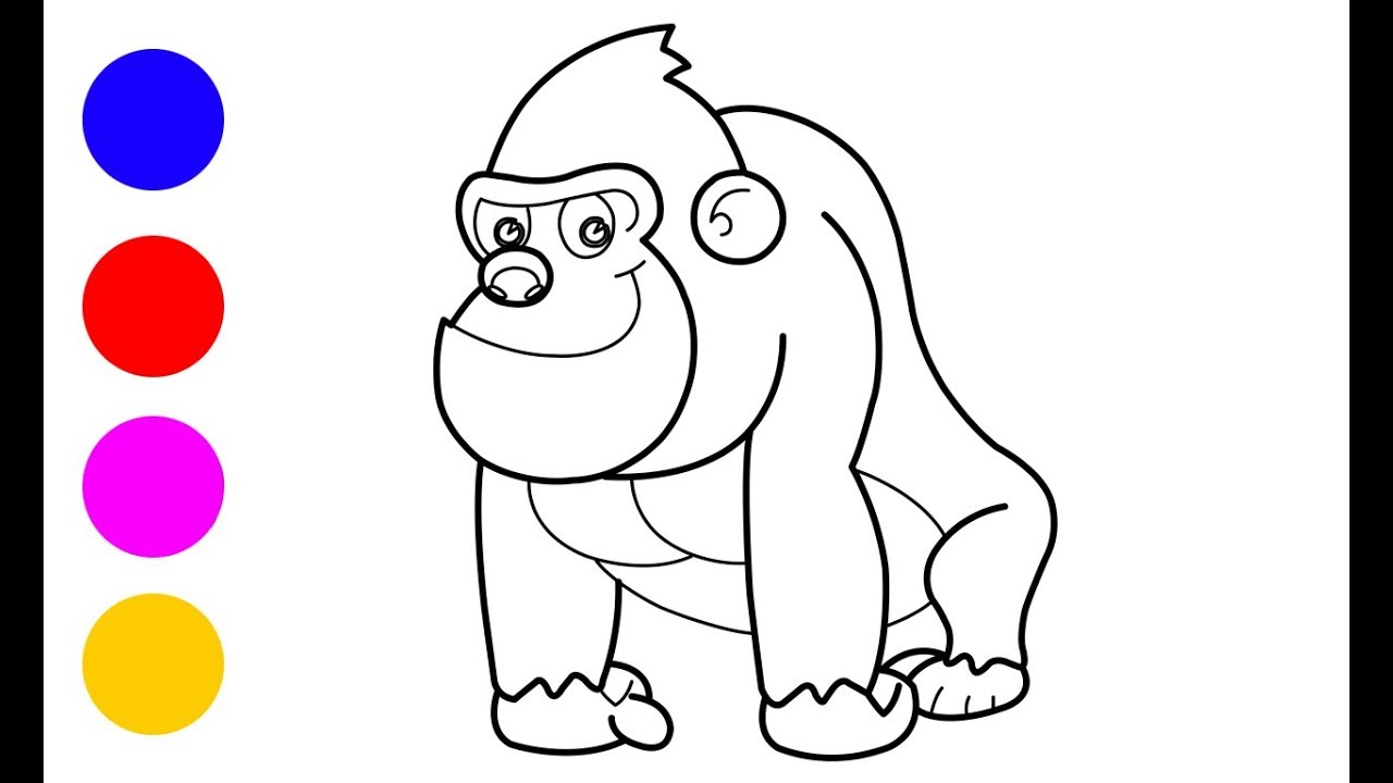 1280x720 How To Draw A Gorilla Draw A Antelope Gorilla Drawing Lesson - Gorilla Drawing