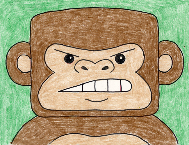 650x497 Gorilla Face Art Projects For Kids - Gorilla Drawing For Kids