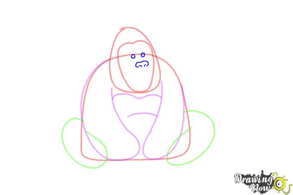 600x400 How To Draw A Gorilla For Kids - Gorilla Drawing For Kids